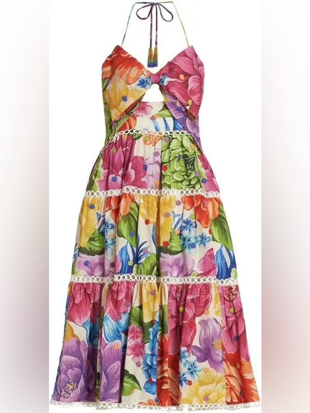 Farm Rio Rainbow Chita Flower Midi Dress